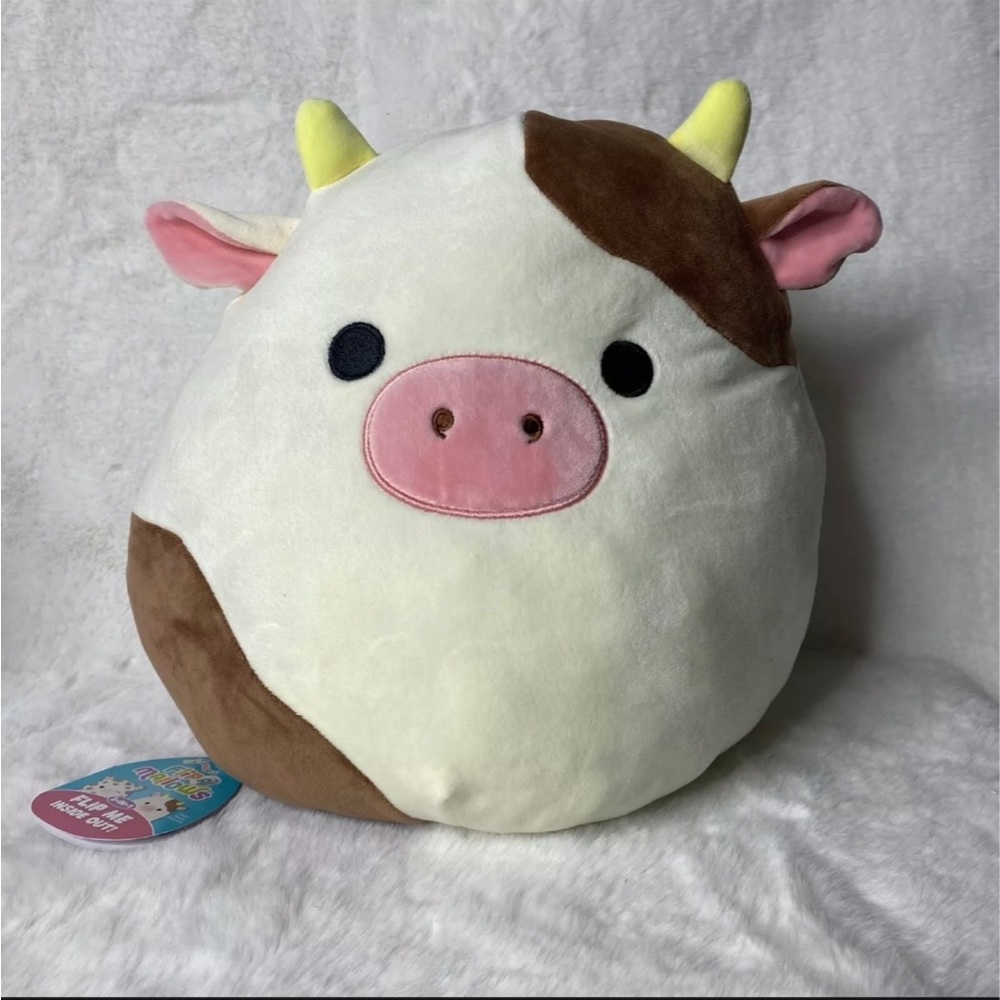 Squishmallows 12" Ronnie The Brown Cow Rosie Flip A Mallow Kellytoy Squishmallow